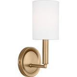 Egmont Wall Sconce — 11 3/4", White Linen, Satin Brass