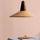 Eikon Shell Pendant Walnut Peach Sherbet By Schneid Studio Lifestyle View