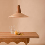 Eikon Shell Pendant Walnut Wheat By Schneid Studio Lifestyle View