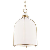 Eldridge Dome Pendant - Opal White - Aged Brass by Hudson Valley
