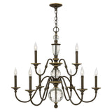Eleanor Medium Two Tier Chandelier - Light Oiled Bronze - by Hinkley