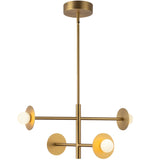 Elixir Chandelier Brushed Gold By Kuzco - Front View