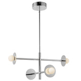 Elixir Chandelier Chrome By Kuzco - Front View