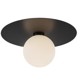 Elixir Flush Mount Large Black By Kuzco - Front View