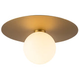 Elixir Flush Mount Large Brushed Gold By Kuzco - Front View