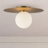 Elixir Flush Mount Large Brushed Gold By Kuzco - Lifestyle View