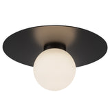 Elixir Flush Mount Medium Black By Kuzco - Front View