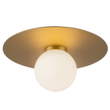 Elixir Flush Mount Medium Brushed Gold By Kuzco - Front View