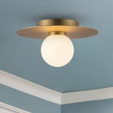 Elixir Flush Mount Medium Brushed Gold By Kuzco - Lifestyle View