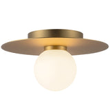 Elixir Flush Mount Medium Brushed Gold By Kuzco