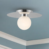 Elixir Flush Mount Medium Chrome By Kuzco - Lifestyle View