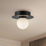 Elixir Flush Mount Small Black By Kuzco - Lifestyle View