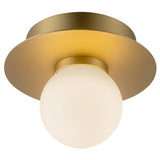Elixir Flush Mount Small Brushed Gold By Kuzco - Front View