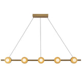 Elixir Linear Pendant Light Brushed Gold By Kuzco - Front View