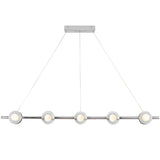 Elixir Linear Pendant Light Chrome By Kuzco - Front View