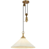 Ellen Pendant Light Brushed Gold White Line By Alora - With Light