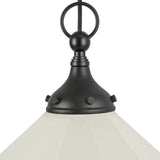 Ellen Pendant Light Matte Black White Line By Alora - Detailed View1