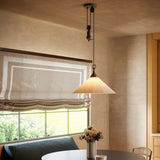 Ellen Pendant Light Matte Black White Line By Alora - Lifestyle View