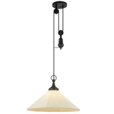 Ellen Pendant Light Matte Black White Line By Alora - With Light