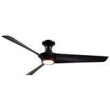 Emiko H 56 Inch Ceiling Fan Black By Alora - Side View