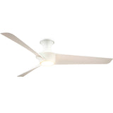 Emiko H 56 Inch Ceiling Fan White By Alora - With LED
