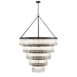 Emory Four-Tier Chandelier 48'' Black Forged
