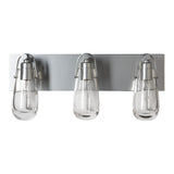 Eos Vanity Light 3 Light, shown in Sterling, by Hubbardton Forge