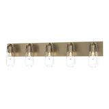 Eos Vanity Light 5 Light in Soft Gold by Hubbardton Forge