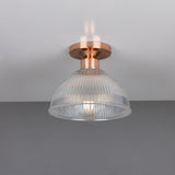 Erbil Prismatic Flush Ceiling Fitting - Polished Copper