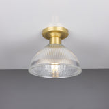 Erbil Prismatic Flush Ceiling Fitting - Satin Brass