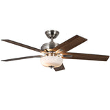 Erikson 52 Inch Ceiling Fan Brushed Nickel LED Wall Control By Kuzco - Front View