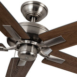 Erikson 52 Inch Ceiling Fan Brushed Nickel No LED Pull Chain By Kuzco - Detailed View1