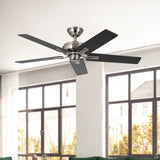 Erikson 52 Inch Ceiling Fan Brushed Nickel No LED Pull Chain By Kuzco - Lifestyle View