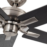Erikson 52 Inch Ceiling Fan Brushed Nickel No LED Wall Control By Kuzco - Detailed View