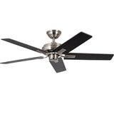 Erikson 52 Inch Ceiling Fan Brushed Nickel No LED Wall Control By Kuzco