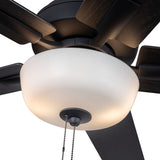 Erikson 52 Inch Ceiling Fan Matte Black LED Pull Chain By Kuzco - Detailed View
