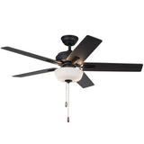 Erikson 52 Inch Ceiling Fan Matte Black LED Pull Chain By Kuzco