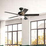 Erikson 52 Inch Ceiling Fan Matte Black LED Wall Control By Kuzco - Lifestyle View