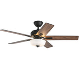 Erikson 52 Inch Ceiling Fan Matte Black LED Wall Control By Kuzco - With LED