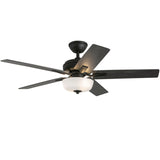 Erikson 52 Inch Ceiling Fan Matte Black LED Wall Control By Kuzco
