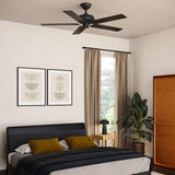 Erikson 52 Inch Ceiling Fan Matte Black No LED Wall Control By Kuzco - Lifestyle View