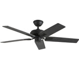 Erikson 52 Inch Ceiling Fan Matte Black No LED Wall Control By Kuzco