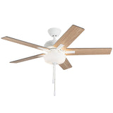 Erikson 52 Inch Ceiling Fan White LED Pull Chain By Kuzco