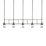 Erlenmeyer 5 Light Linear Suspension, shown in Dark Smoke, by Hubbardton Forge