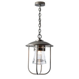 Erlenmeyer Outdoor Pendant, shown in Coastal Dark Smoke, by Hubbardton Forge