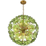 Esme 9 Light Pendant Green By Crystorama - Front View2