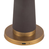 Expresso Vegan Leather Clemence Table Lamp by Alora Lighting Details