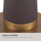 Expresso Vegan Leather Clemence Table Lamp by Alora Lighting