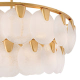 Essie Six Light Chandelier - Distressed Brass