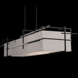 Etch Linear Suspension detail in Bronze, Natural Anna Shade, by Hubbardton Forge
